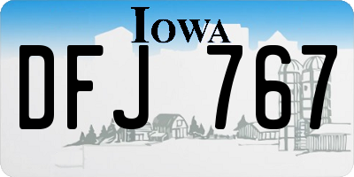 IA license plate DFJ767