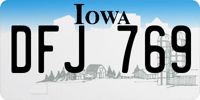 IA license plate DFJ769
