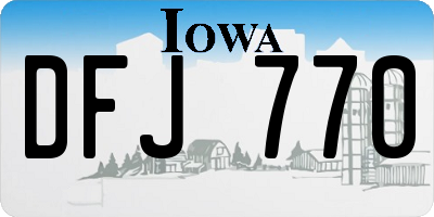 IA license plate DFJ770