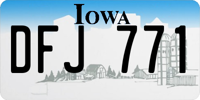 IA license plate DFJ771