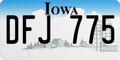 IA license plate DFJ775