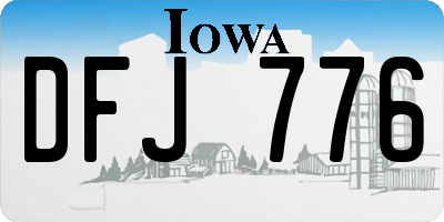 IA license plate DFJ776