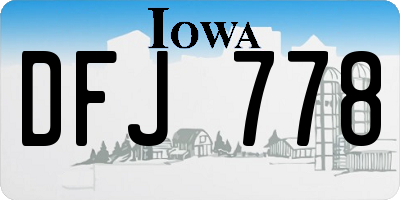 IA license plate DFJ778