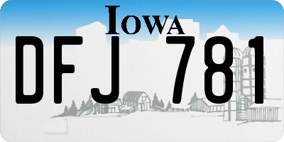 IA license plate DFJ781