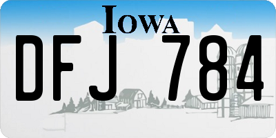 IA license plate DFJ784