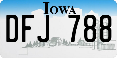 IA license plate DFJ788