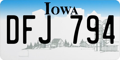 IA license plate DFJ794