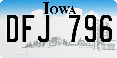 IA license plate DFJ796