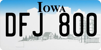 IA license plate DFJ800