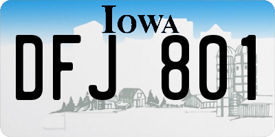 IA license plate DFJ801