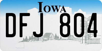 IA license plate DFJ804