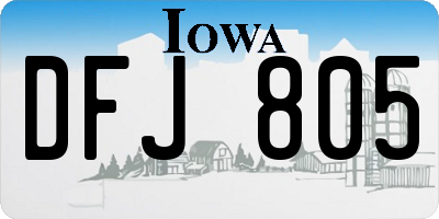 IA license plate DFJ805