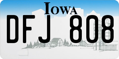 IA license plate DFJ808