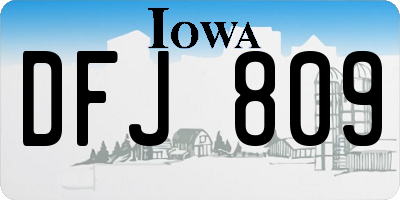 IA license plate DFJ809