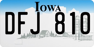 IA license plate DFJ810