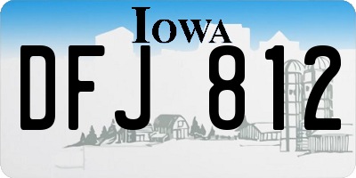 IA license plate DFJ812