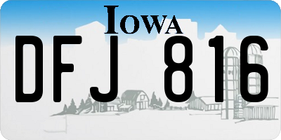 IA license plate DFJ816