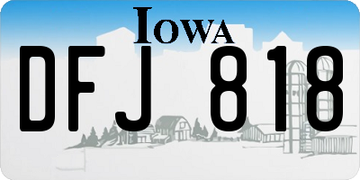 IA license plate DFJ818