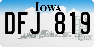 IA license plate DFJ819