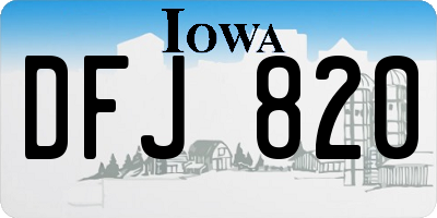 IA license plate DFJ820