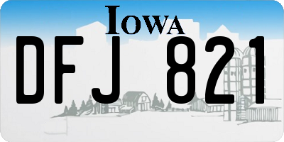 IA license plate DFJ821