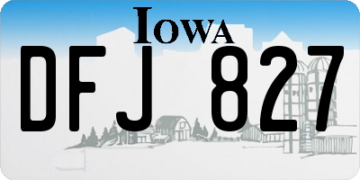 IA license plate DFJ827