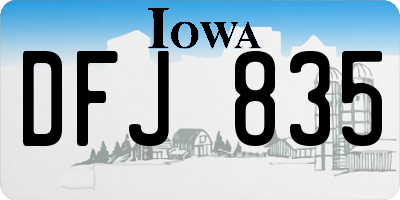 IA license plate DFJ835