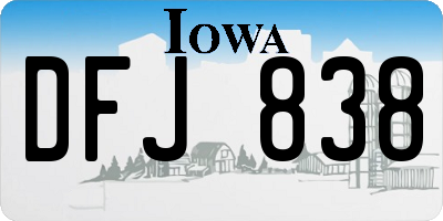IA license plate DFJ838