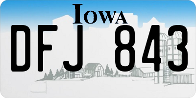 IA license plate DFJ843