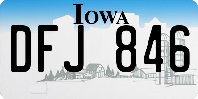 IA license plate DFJ846