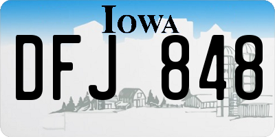 IA license plate DFJ848