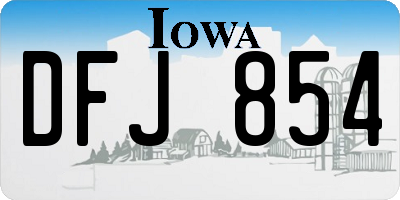 IA license plate DFJ854