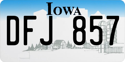 IA license plate DFJ857