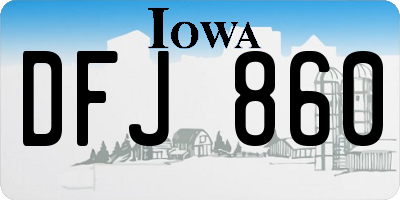 IA license plate DFJ860
