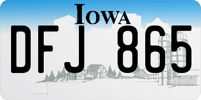 IA license plate DFJ865