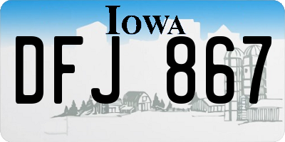 IA license plate DFJ867