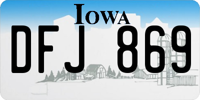 IA license plate DFJ869