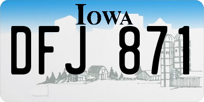 IA license plate DFJ871
