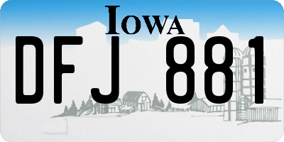 IA license plate DFJ881