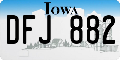 IA license plate DFJ882