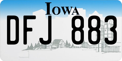 IA license plate DFJ883