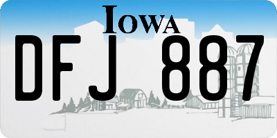 IA license plate DFJ887