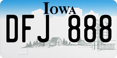 IA license plate DFJ888