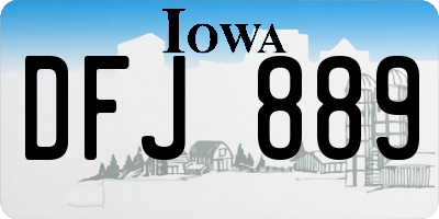IA license plate DFJ889