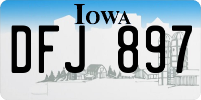 IA license plate DFJ897