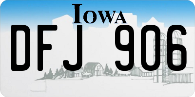 IA license plate DFJ906