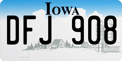 IA license plate DFJ908