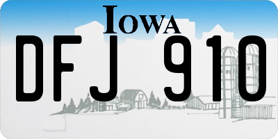 IA license plate DFJ910