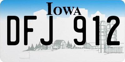 IA license plate DFJ912
