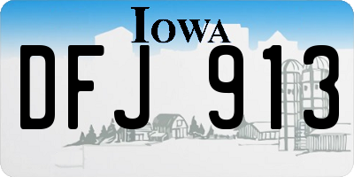 IA license plate DFJ913